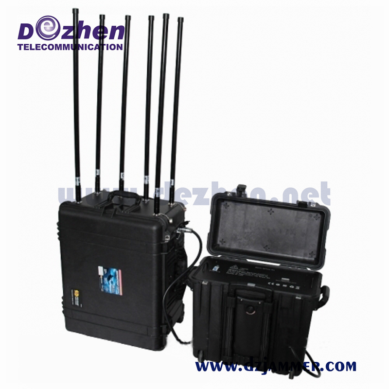 6 Bands 300Watt VHF UHF Portable Signal Jammer Multi Band For Military / VIP Vehicle Convoy Protection